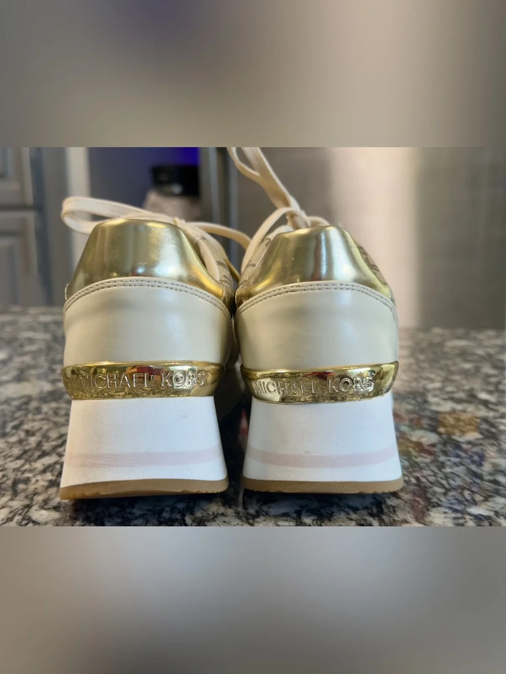 Michael Kors Monique MK Logo Platform Sneakers 6.5